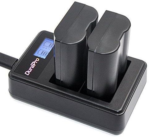 DuraPro Rapid LCD Dual USB Charger for Nikon EN-EL15 Nikon 1 V1 D810 D610 D750 D800E D810A D800 D7200 D7100 D750 D600 D7000 Digital SLR Camera Batteries
