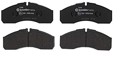 Brembo P A6 022 Bremsbelagsatz, Scheibenbremse - (4-teilig) | Kompatibel mit: IVECO DAILY III Kasten, DAILY III Pritsche/Fahrgestell, NISSAN CABSTAR E, RENAULT TRUCKS MASCOTT Kasten
