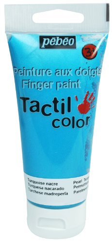 Pébéo 633424 Tacticolor 1 Tube Gouache aux Doigts Bleu Nacré 80 ML