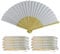 Rangebow White Hand Fans, Pack of 10 Wholesale Paper Hand Fan with Bamboo Ribs Wedding Party Favour Church Gifts PHF06