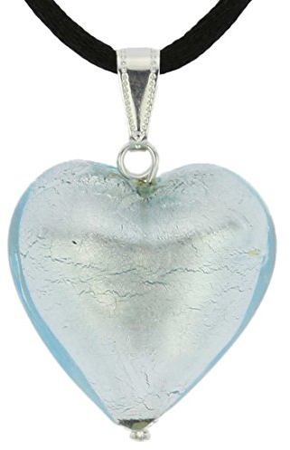 Glass Of Venice Colgante Corazón de Murano - Plata Hielo