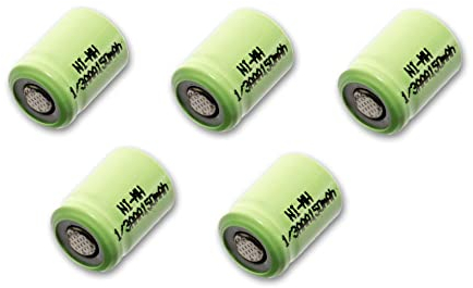 vhbw 5X Akkuzelle Ersatz für 1/3AAA für Modellbau (150mAh, 1,2V, NiMH)