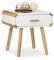 Relaxdays Nachttisch 1 Schublade, Holz Nachtschrank, platzsparende Schlafzimmer-Kommode, HxBxT: 41 x 40 x 40 cm, weiß
