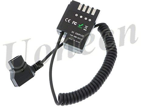 Dummy Akku DMW-DCC12 DC-Koppler auf Dtap Federkabel für Panasonic DMC-GH5 GH4 GH3