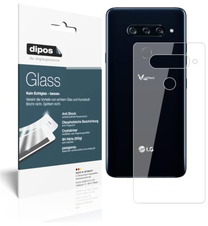 dipos 2x Displayschutzfolie 9H klar für LG V40 ThinQ Rückseite | Bricht und splittert nicht, kein Echtglas, Anti-Shock, passt perfekt, kratzfest, blasenfrei, hüllenfreundlich, selbstklebend