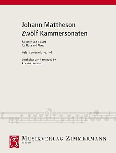 Zwölf Kammersonaten: Heft 1 Nr. 1-6. Flöte und Klavier.