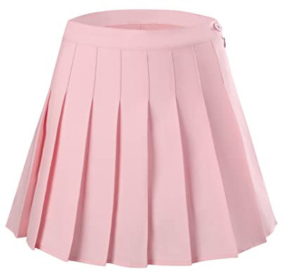 LINGS Gonna da scuola da tennis a pieghe a vita alta da donna, rosa, 42