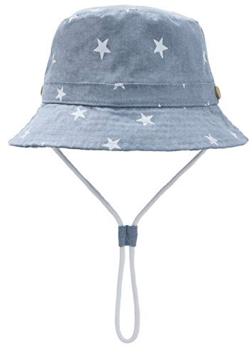 Foruhoo Baby Sonnenhut Kinder Hut, Sommerhut Mütze for Jungen Mädchen mit Verstellbar Kordelzug (52cm / 2-4 Jahre,Sterne blau)