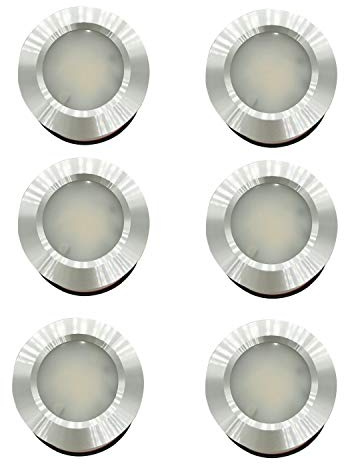 Deckenstrahler Deckenlampe, 6 Stück, LED, 12 V, 24 V, für Wohnwagen, Wohnmobil, Boot, aus Chrom, Einbaustrahler, dimmbar - rostfrei