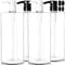 Youngever Lot de 4 Bouteille Pompe Shampoing 1L, Bouteille Pompe Vide Plastique 1000ML, Distributeur Flacon Pompe