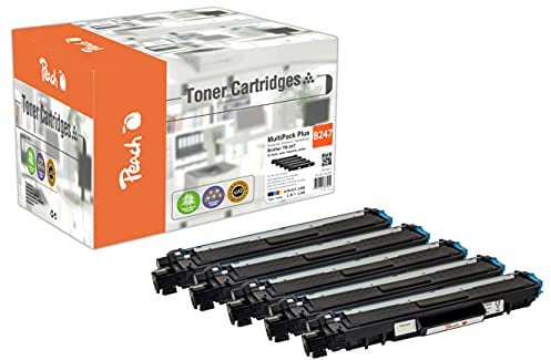 Peach PT1071 B243/247 Spar Pack Plus Tonermodule XL (2xBK, C, M, Y) ersetzt Brother TN-247 für z.B. Brother DCPL 3550 CDW, Brother MFCL 3750 CDW, Brother DCPL 3510 CDW, Brother MFCL 3770 CDW