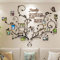 DecorSmart Décoration murale en forme de bois d'arbre généalogique pour salon, cadre photo amovible 3D collage autocollants en acrylique avec tête de cerf et citation de famille comme des branches sur