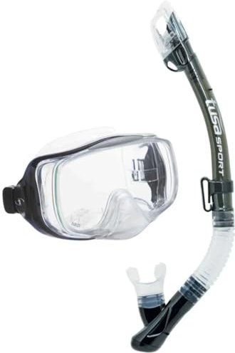 TUSA Imprex 3D Schnorchel-Set Maske trocken schnorchel Tasche - silikon transparent/schwarz