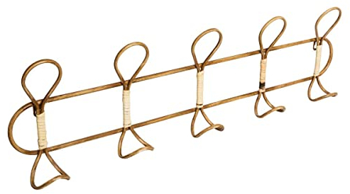 Atmosphera - Patère 5 Crochets en métal doré 76x21 cm