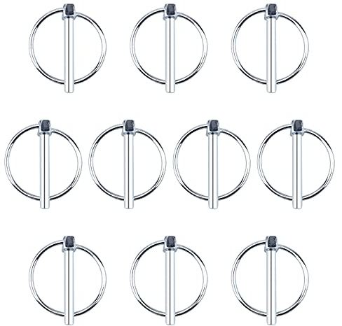 INCREWAY Lynch Pin, 10 Stück, Karbonstahl, Anhängerschlossstift, Durchmesser 6 mm, Lynch-Haltestifte, Verriegelungsstift-Verschlüsse für Rennstrecken, Bauernhof, Rasen