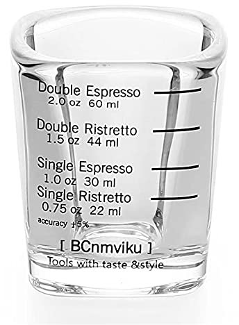Heat Resistant Glass Measuring Cup Jigger for Espresso Coffee Small Milk Coffee Cup Double-mouthed Ounce Cup (Capacity : 60 100ML, Color : Light Yellow)