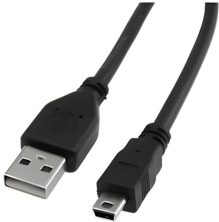Reulin 3m Long High Speed USB 2.0 Type A to Mini-B Cable, Mini Black Cable - 3 Metres