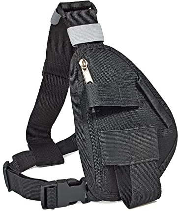 HYS Chest Radio Harnic, gilet portatile sul petto nero con cinturino regolabile, compatibile con Baofeng Motorola Uniden Kenwood ICOM Walkie Talkie, Nero , s, Zaino da escursionismo