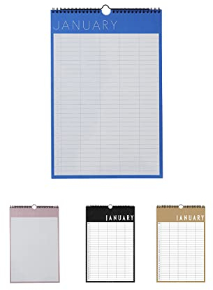 Design Letters Monatsplaner 2026 mit 144 Aufklebern | Monatskalender 2026 Ideal als Tischkalender, Familienkalender, Kalender 2026 Wandkalender | Entworfen in Dänemark | Planer 25x39 CM