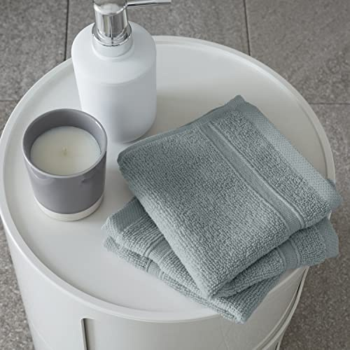 Catherine Lansfield Zero Twist Cotton 30x30cm Face Cloth Pair Sage Green