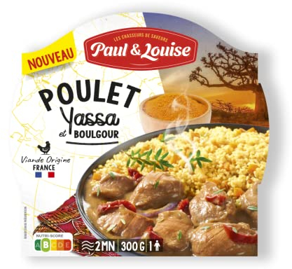 Paul & Louise Poulet Yassa et son Boulgour - 300g - 100% viande origine France - Plat typique du Sénégal