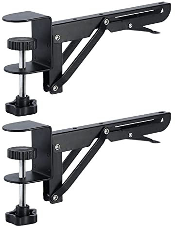 MagiDeal Soporte de escritorio extendido, bandeja de teclado bajo escritorio soporte plegable ajustable pinzas en C soportes de estante plegables extensión para escribir y usar un ratón, para 1-5 cm