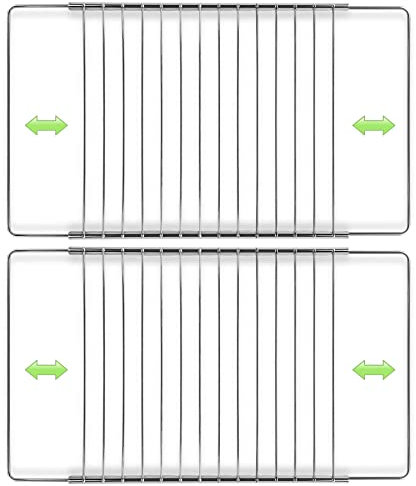 MIRTUX 2 x Rejilla Parrilla para Horno. Modelo Adaptable. Ancho: 31 cms y Largo Extensible - Ajustable Desde 37 cm (Medida mínima) hasta 65 cm (Medida máxima).