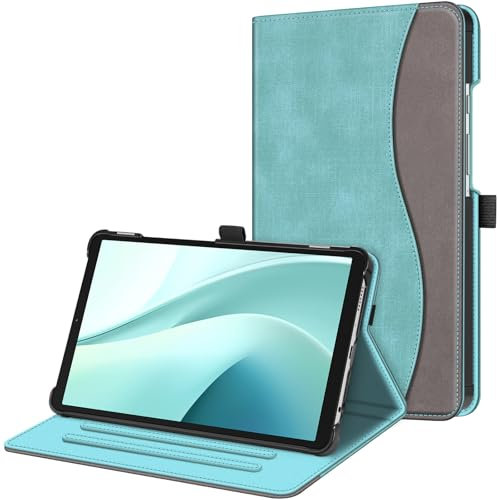 FINTIE Case for Samsung Galaxy Tab A9 8.7 Inch 2023 Model (SM-X110/X115/X117), Multi-Angle Viewing Smart Stand Back Cover with Pocket, Turquoise