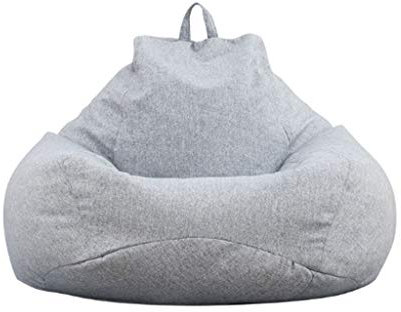 SilteD Lazy Sofabezug, Stuhl, ungefüllt, Leinen, Liegesitz, Sitzsack, Kissen, Sofa, Wohnzimmer (Größe: M)