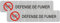 Upifen 2 Pièces Panneau DÉFENSE DE FUMER Aluminium Interdiction de Fumer 200 x 50 mm Panneaux de sécurité