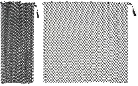 2st Kaminschutz, Kaminschutzgitter Kaminvorhang, Vorhang Kamin Mesh, Funkenschutz Kamingitter Vorhang, Kamin Mesh Bildschirm Vorhang (61 * 61cm)