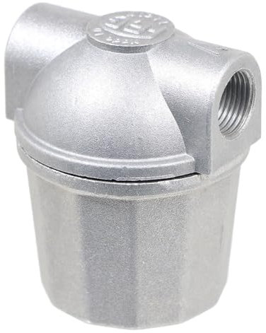 SPARES2GO Boiler Filter 3/8 Aluminium Inline Central Heating Oil Fired Fuel Strainer Bowl