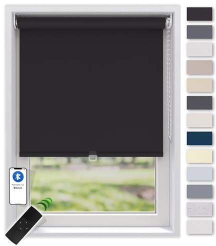 EFIXS Sonnenschutz Rollo, transparent, Breiten: 40-240, Höhe bis 275 cm, Hier 180 x 190 cm (BxH), schwarz, Blendschutz, Kettenzug, Springrollo, Motor