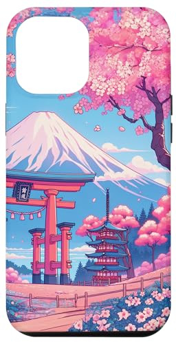 Anime Lofi Japanische Landschaft Mount Fuji Torii Gate Hülle für iPhone 12 Pro Max