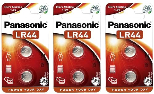 PANASONIC Lot de 3 Blisters de 2 Piles LR44 Micro Alcaline - 1.5V