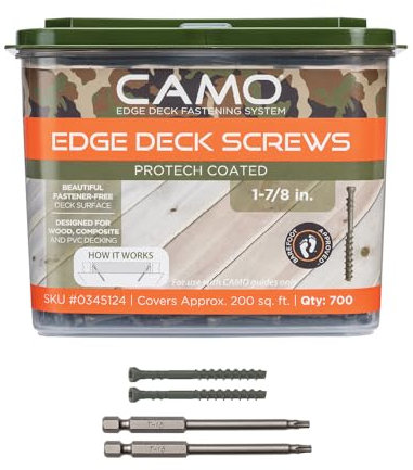 CAMO Vis de terrasse 0345124 - Fixation cachée, 1-7/8, revêtement ProTech (700 ct)