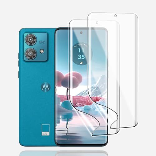 KoasVonson Pellicola Schermo Idrogel per Motorola Edge 40 Neo, 2 Pezzi | TPU trasparente HD, touch sensibile, autoriparante, antigraffio, impronta digitale, riconoscimento facciale, posa guidata