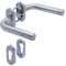 APECS Türgriffe Oval Rosette edelstahl für Haustür und Innentüren mit Schlüsselrosette Drückergarnitur Profilzylinder L-Modell H-0901+PZ
