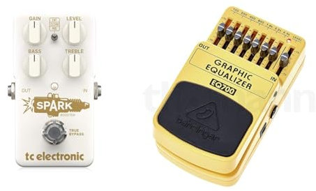 TC Electronic SPARK BOOSTER Awesome Booster Pedal with Gain Control and Active EQ & Behringer Graphic Equalizer EQ700 Ultimate graphic 7-band equalizer