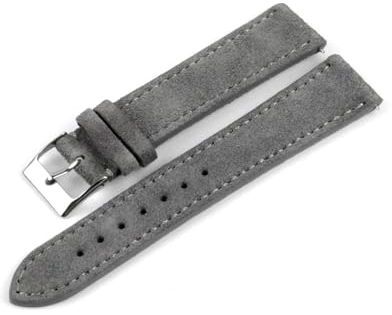 PUCHEN Uhrenarmband aus weichem Wildleder 18 mm 20 mm 22 mm Uhrenarmband für Herren und Damen,Dunkelgrau,18mm