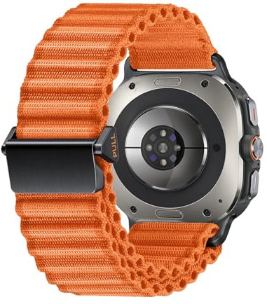 One Click Accessories bracelet de sport hors route, compatible avec Samsung Galaxy Watch 7 Ultra Trail, bracelet de remplacement de bracelet en nylon pour Galaxy Watch ultra hommes femmes (Orange)
