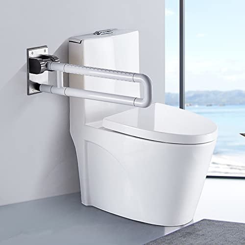 WC Haltegriff Klappbar 60CM Wandstützgriff Aufstehhilfe Stützhilfe Edelstahl Haltegriff für Behinderte, Altere Menschen und Schwangere