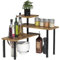 Mensola angolare mobile a 3 livelli, mensola angolare per organizer da bancone da cucina, per cucina, bagno, porta spezie, zona caffè, sopra il lavandino, tavolo da toeletta, marrone rustico