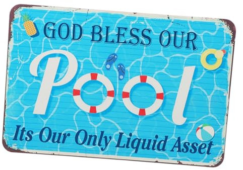 CIYODO Poolschild Für Außenbereich Metall-sommerdeko Für Schwimmbeckenwände Witterungsbeständiges Pool-wandschild Mit Poolregeln Dekoration Für Outdoor-pools