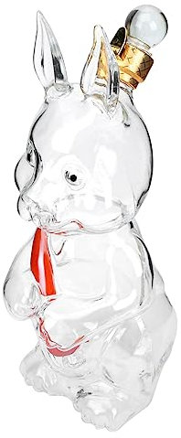 PRETYZOOM Häschen-Weinflasche Leere Flaschen für Spirituosen Weinspender Deckel glasflasche Hasen Flasche wasserspender Autodeko Bezaubernde Weinflasche Exquisite Weinflasche Transparent