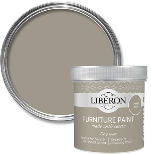 Libéron Furniture Paint for Wood Furniture, Thames River Matt, 500ml | Milk casein-based, Ultra matt finish, High coverage, Timeless look