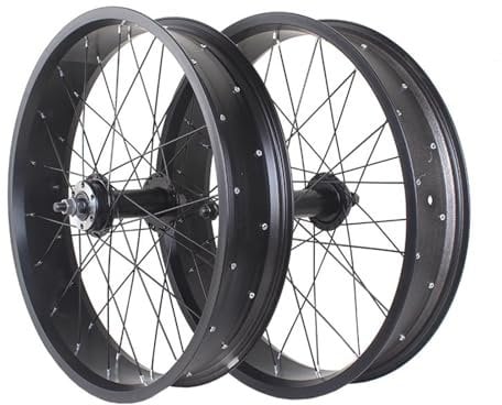 MIRODO Snowbike-Radsatz 20/24/26×4,0 Aluminiumlegierung Fat Tire Bike Vorder-Hinterrad 36H*14G Speichen Scheibenbremse 135mm/195mm Lagernaben Für 6/7/8/9/10-Gang-Strandfahrrad,Fatbike(Pair,26)