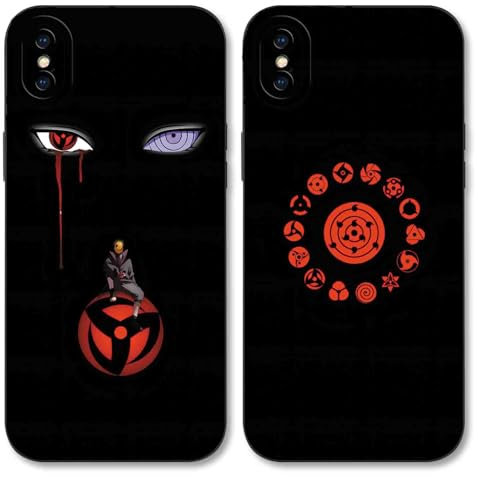 2 Stück Handyhülle für Apple iPhone X/XS Hülle 5.8 Zoll, Phone Case Anime Naruto Akatsuki mit Muster Designs Manga Mädchen Junge Schutzhülle Stoßfest TPU Weich Ultra Dünn Cover Überlegener Schutz