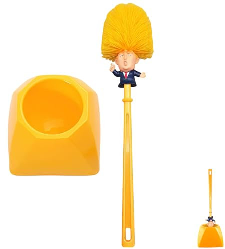 Toilettenbürste Mit Halter, Toilettenbürsten Sehr lustig, Hochwertig lustige Klobürste, Klobürste lustig Geeignet für Badezimmer und öffentliche Toiletten (Gelb)