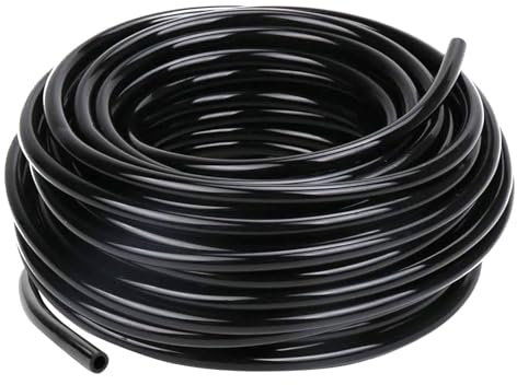 Tubo Irrigazione a Goccia, 4/6 mm Micro Tubi per Irrigazione, Tubo Gocciolante per Irrigazione in PVC, Tubo Flessibile Giardino, per Prati, Giardini, Irrigazione Agricola, Nero (30 m)